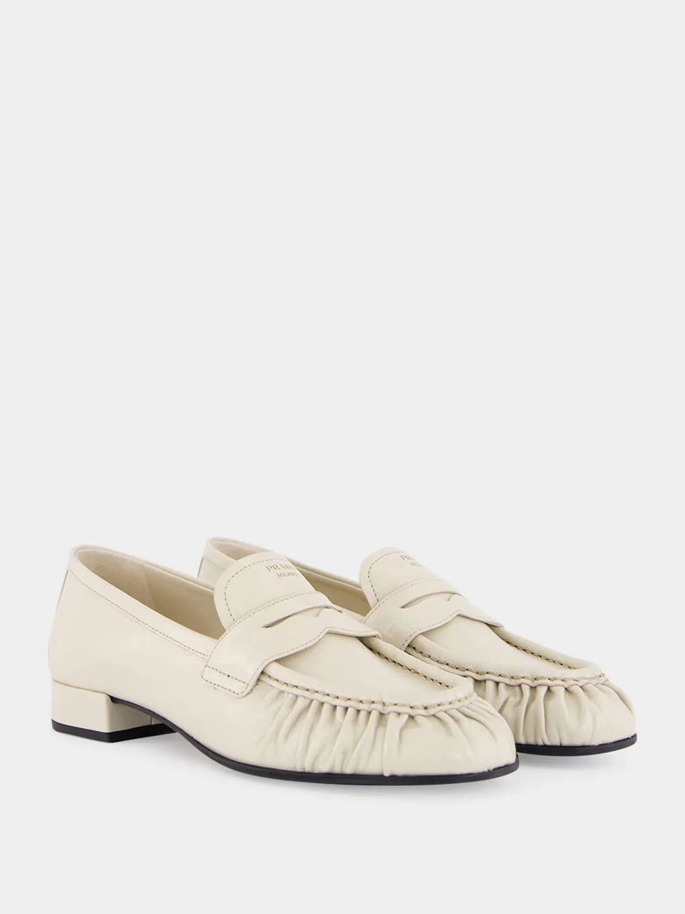 Ivory Leather Loafers - Image 3