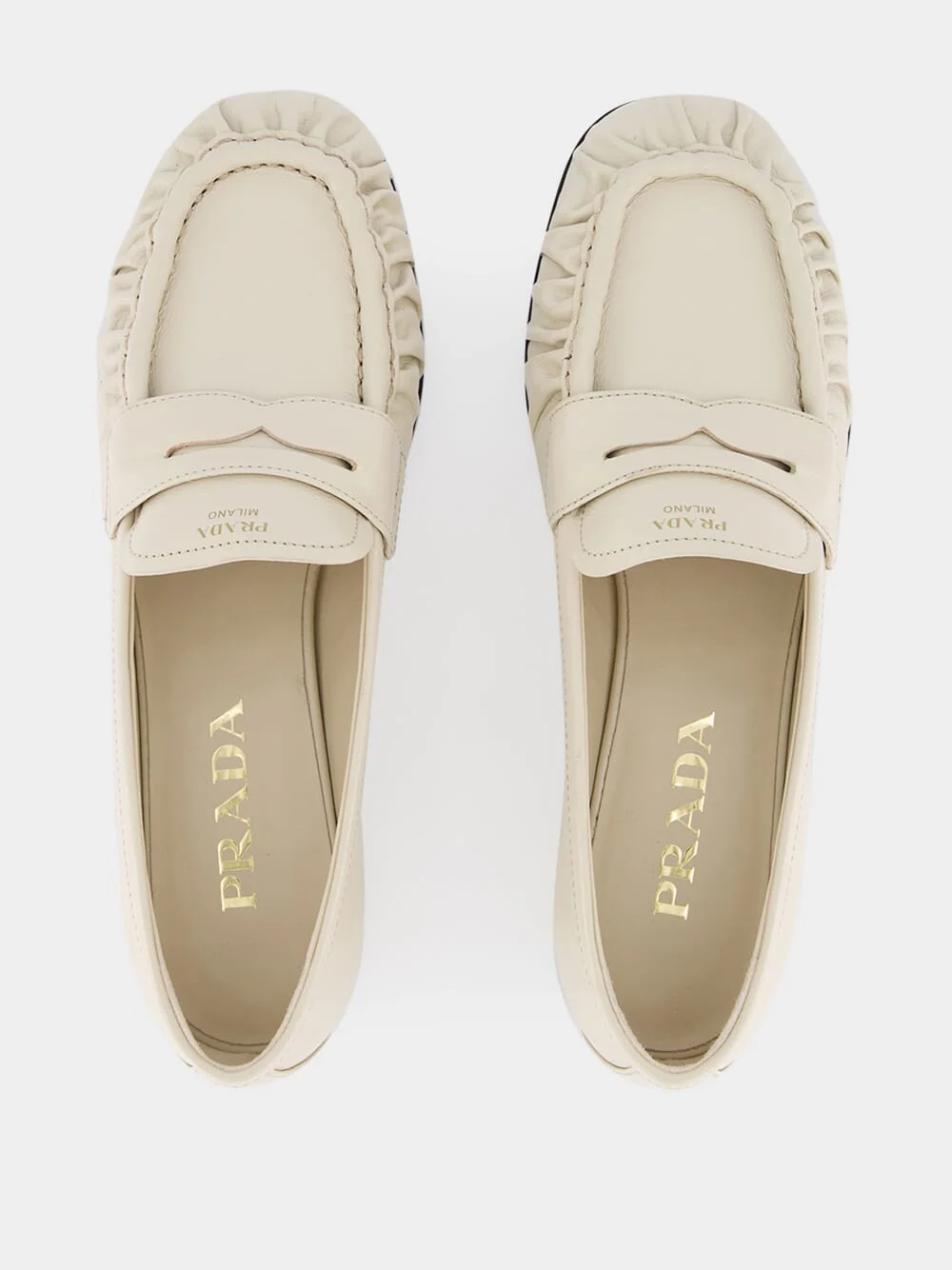 Ivory Leather Loafers - Image 4