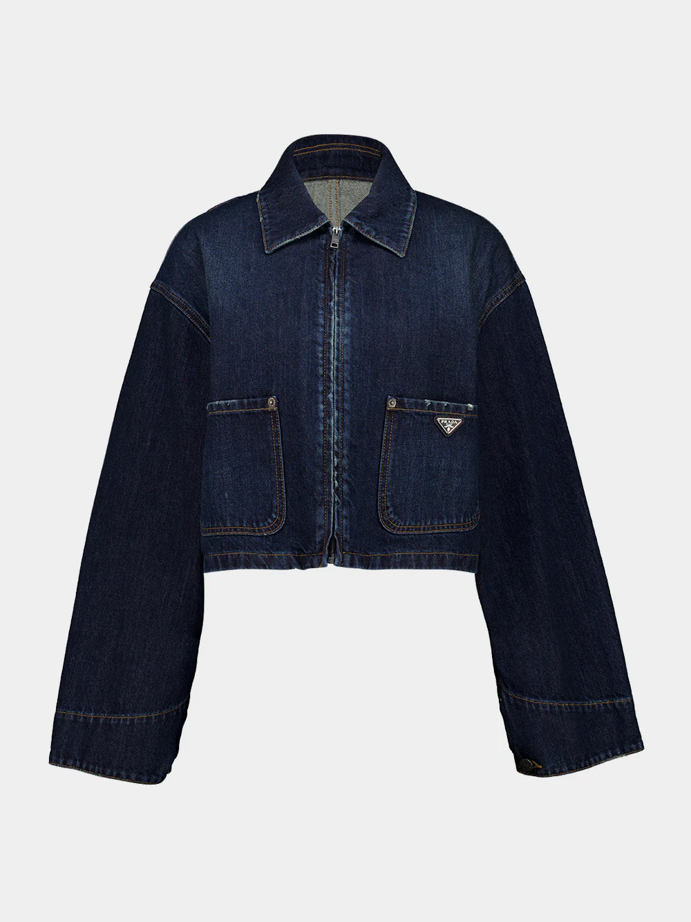 Blue Washed Denim Zip Jacket