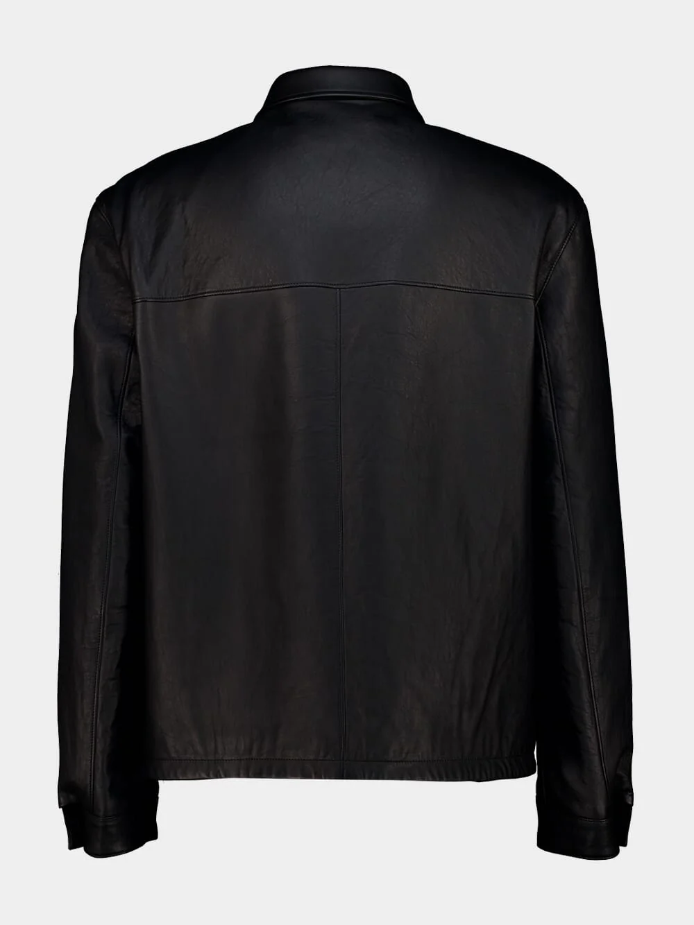 Black Nappa Leather Zip Jacket - Image 4