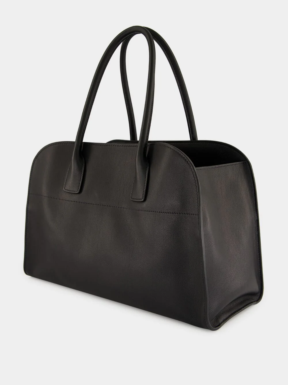 Large Black Leather Tote Bag - Image 4