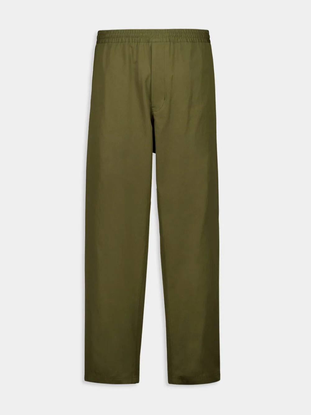 Militare Green Straight-Fit Poplin Trousers