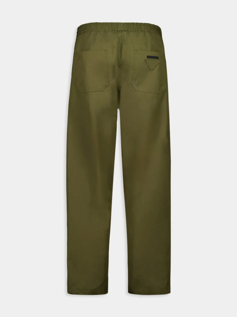 Militare Green Straight-Fit Poplin Trousers - Image 2