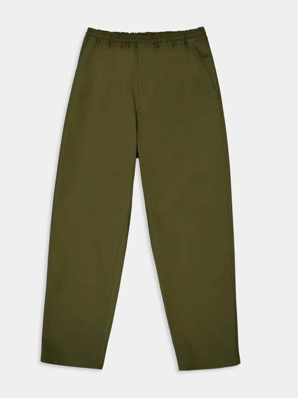 Militare Green Straight-Fit Poplin Trousers - Image 5