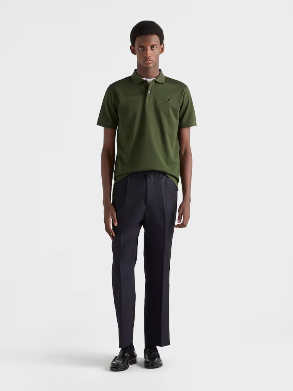 Military Green Cotton Piqué Polo Shirt