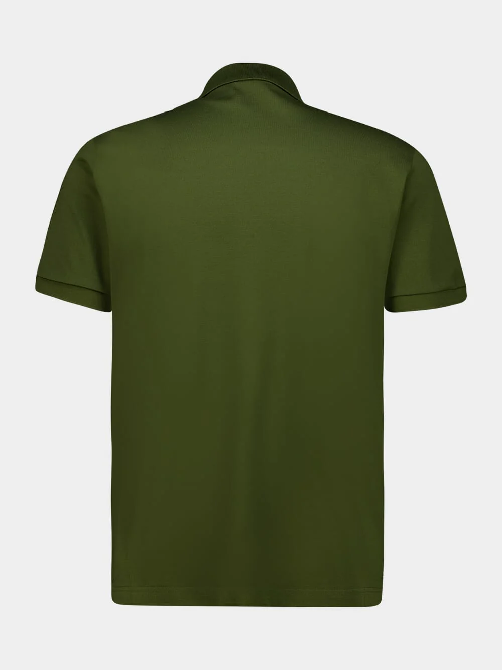 Military Green Cotton Piqué Polo Shirt - Image 4