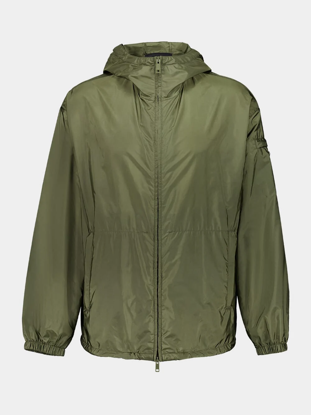 Military Green Hooded Re-Nylon Lightweight Jacket
