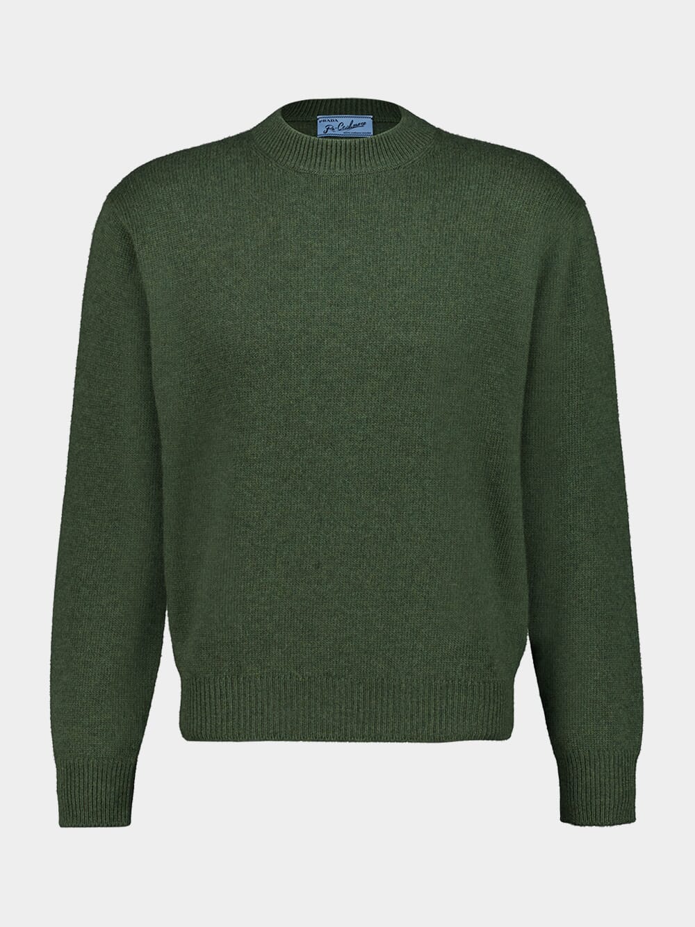 Military Green Re-Cashmere Crew-Neck Sweater - Image 2