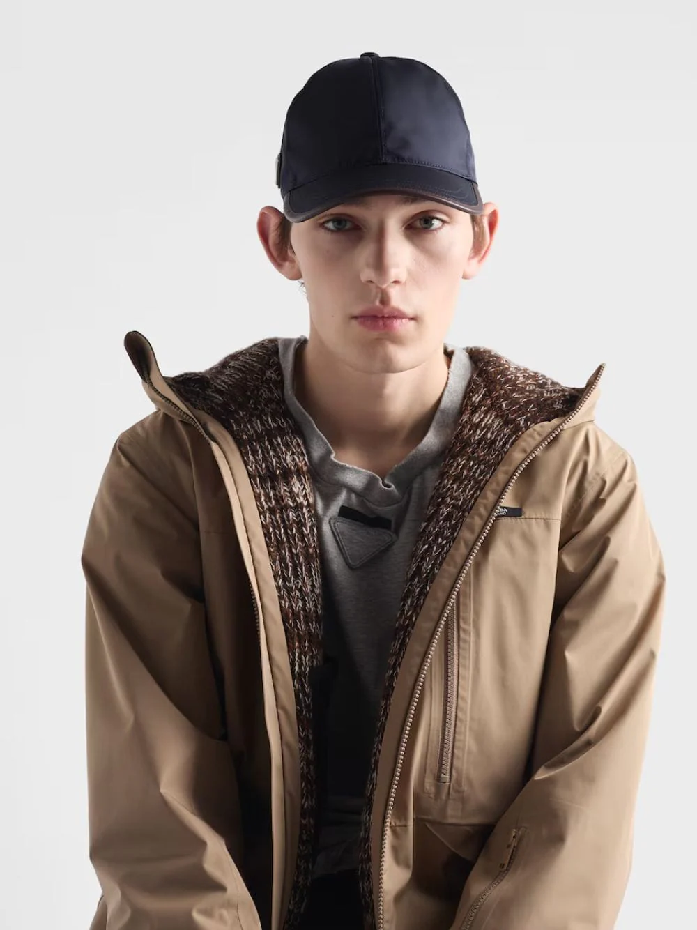 Navy and Cocoa Re-Nylon Baseball Cap - Image 2