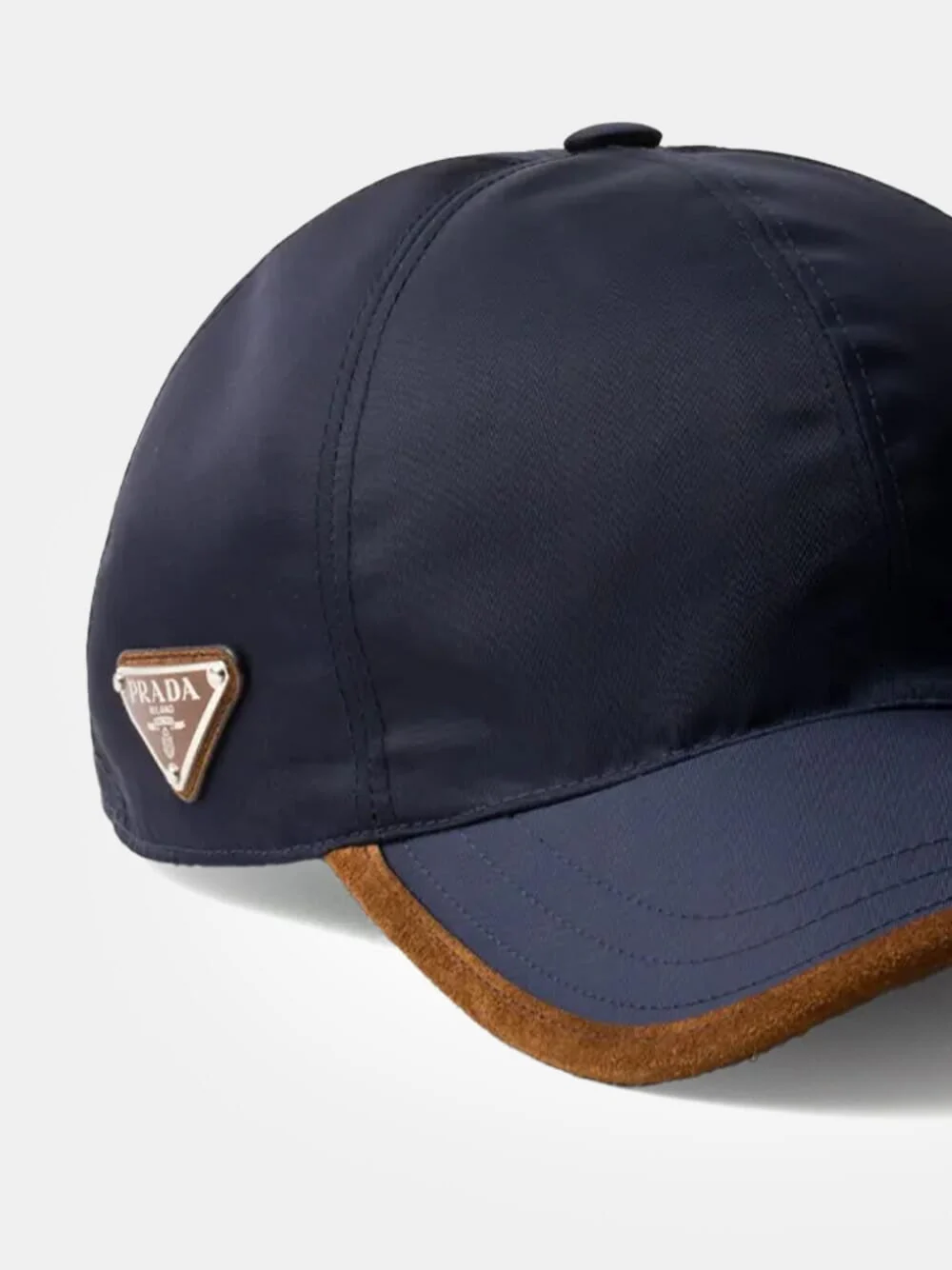 Navy and Cocoa Re-Nylon Baseball Cap - Image 4