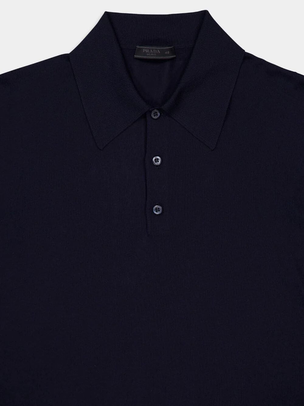 Navy Blue Silk Polo Shirt - Image 5