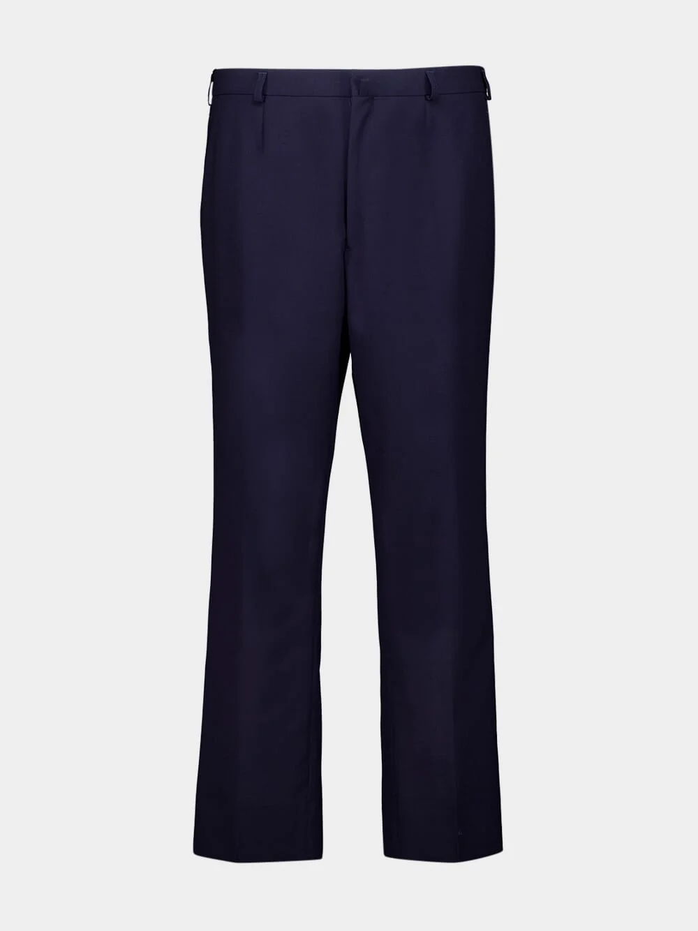 Navy Classic Fit Wool Trousers - Image 2