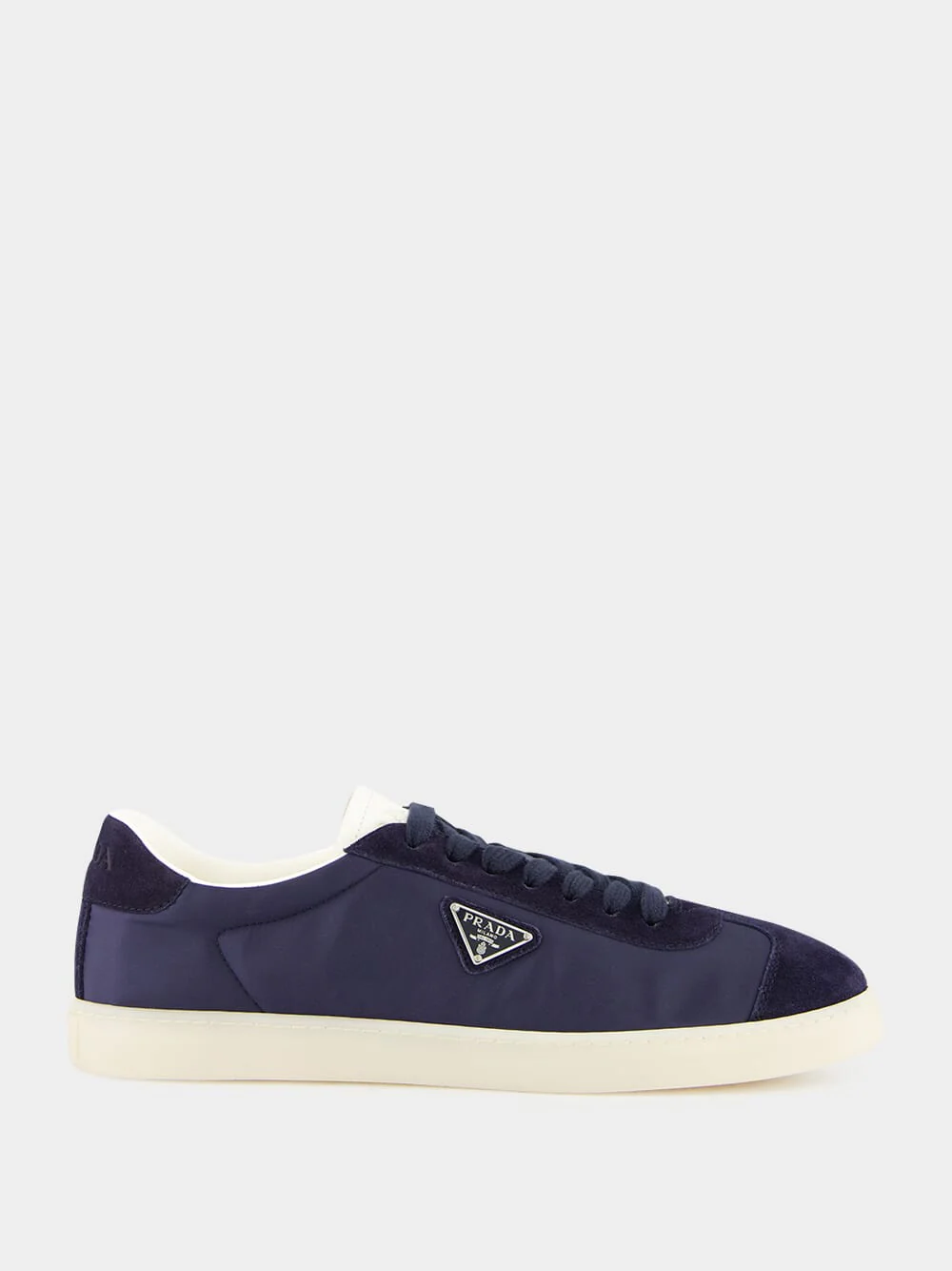 Navy Fabric and Suede Sneakers