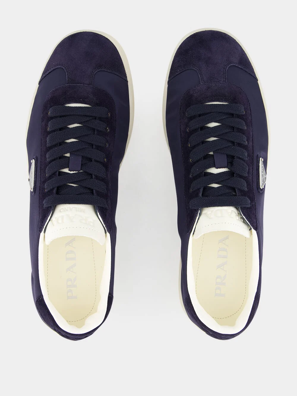 Navy Fabric and Suede Sneakers - Image 4