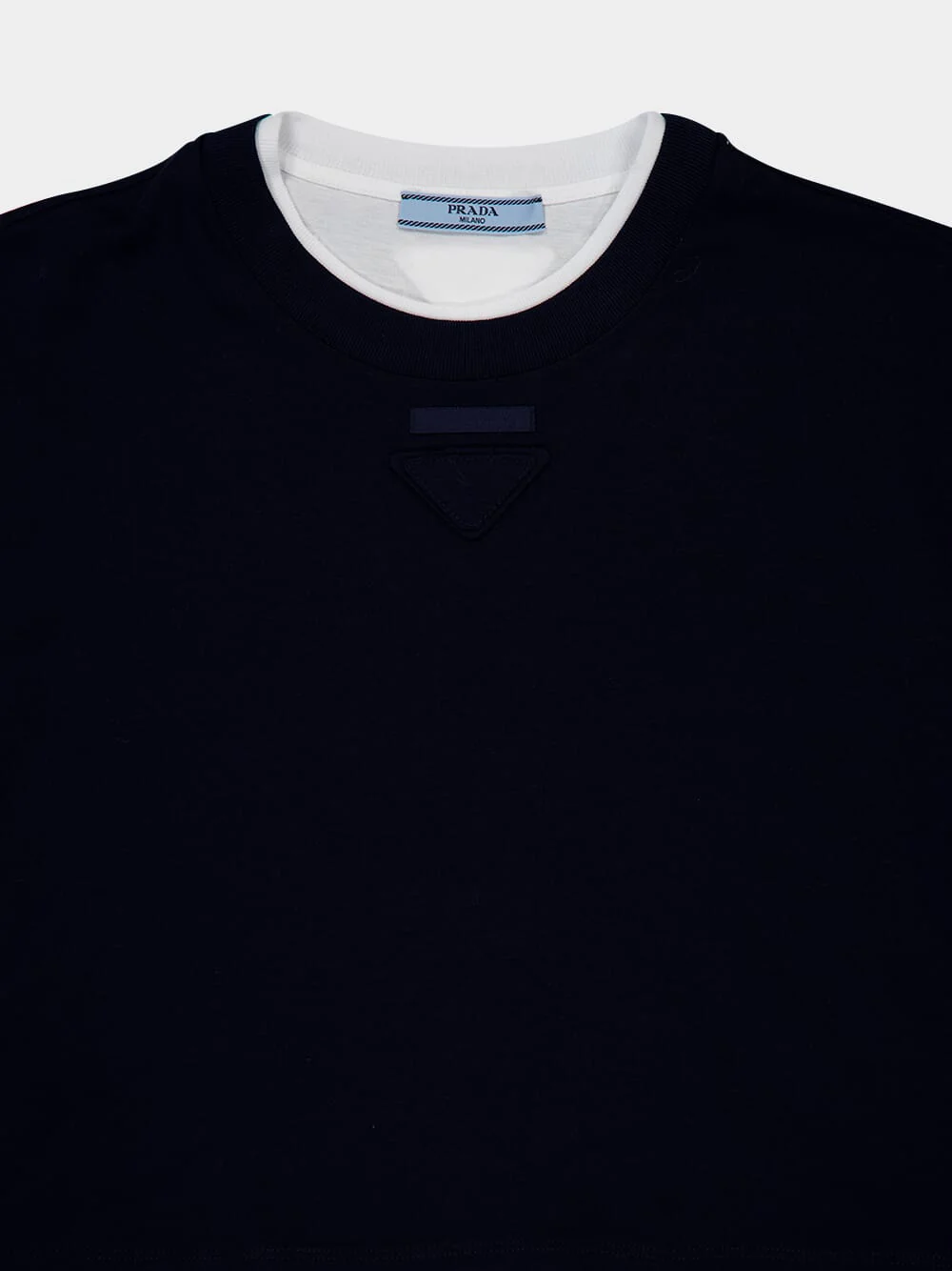 Navy Layered Long-Sleeved Cotton T-Shirt - Image 3