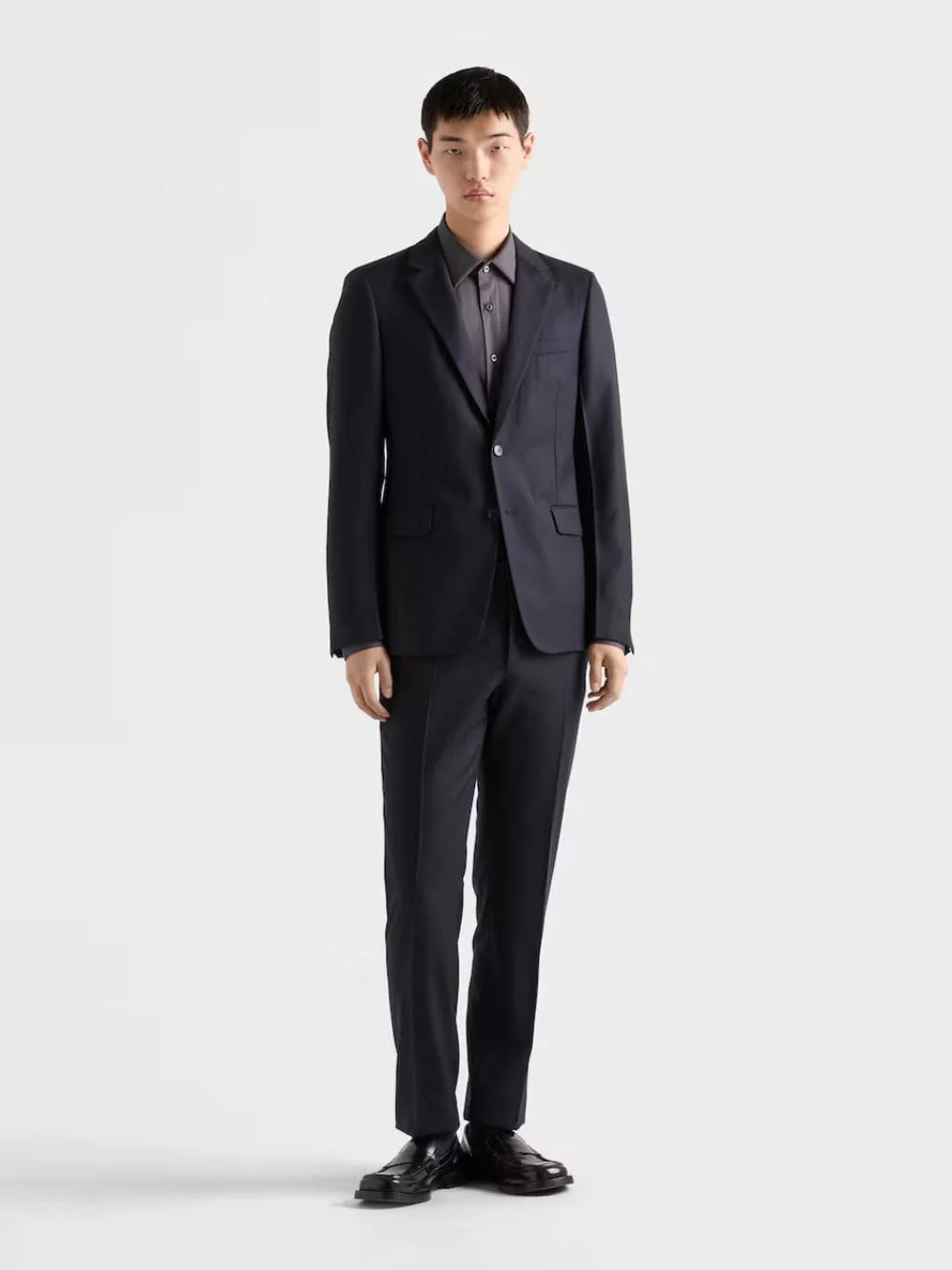 Navy Wool-Cashmere Slim Suit