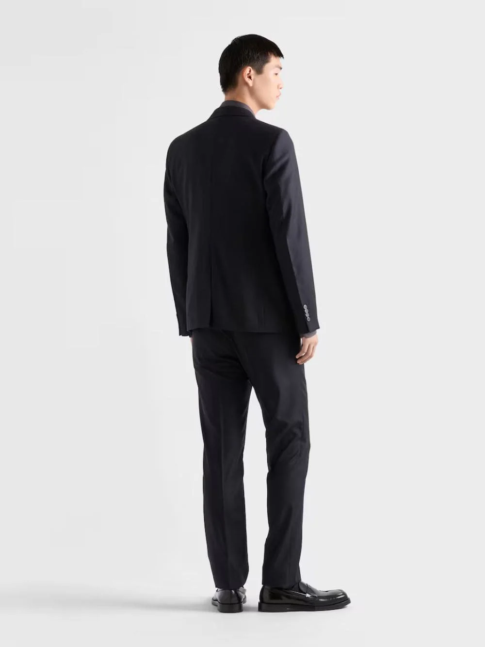 Navy Wool-Cashmere Slim Suit - Image 3