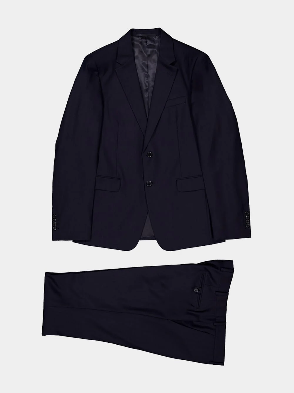 Navy Wool-Cashmere Slim Suit - Image 7