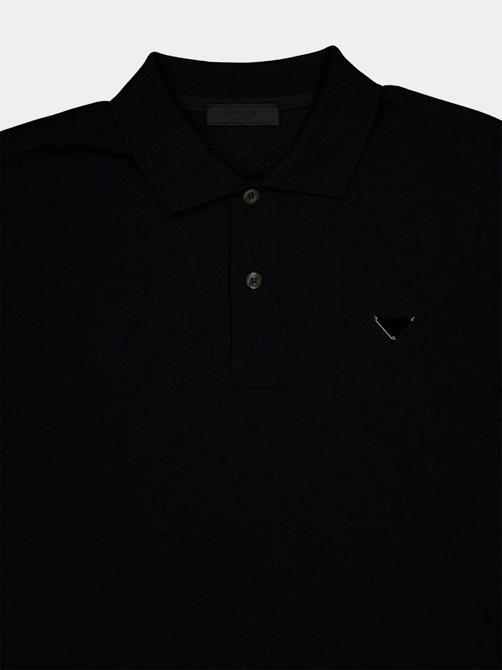 Black Cotton Piqué Polo Shirt - Image 3