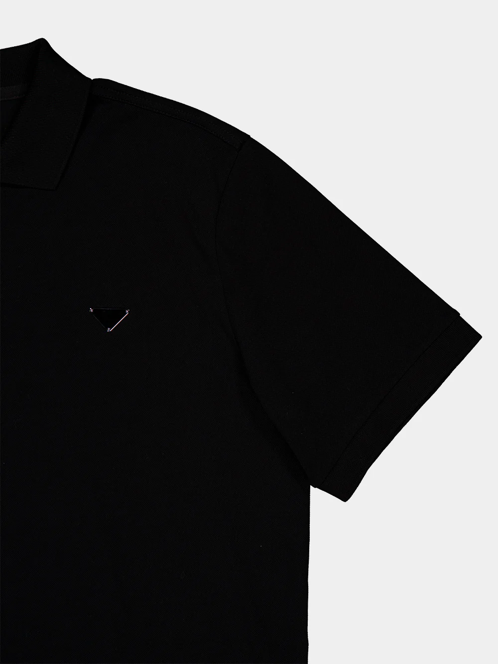 Black Cotton Piqué Polo Shirt - Image 4