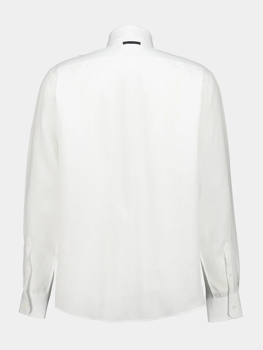 White Loose Fit Linen Shirt - Image 2