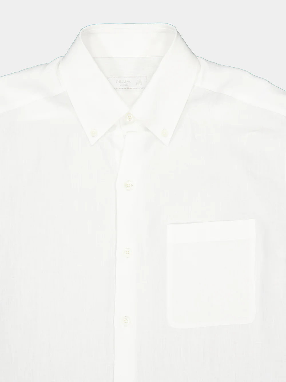 White Loose Fit Linen Shirt - Image 3