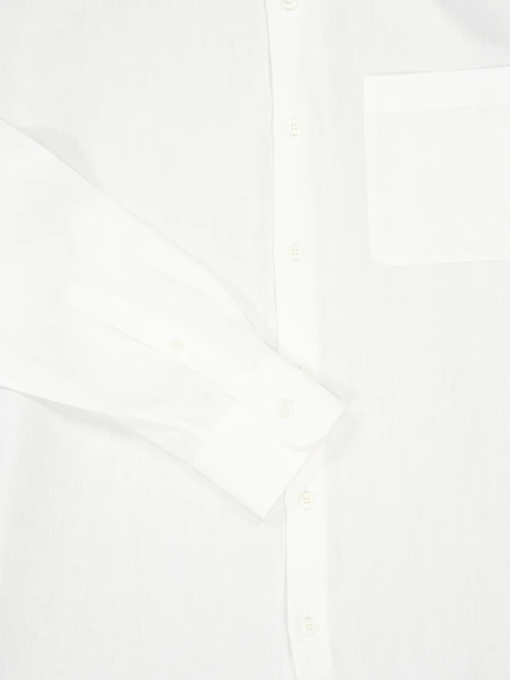 White Loose Fit Linen Shirt - Image 4