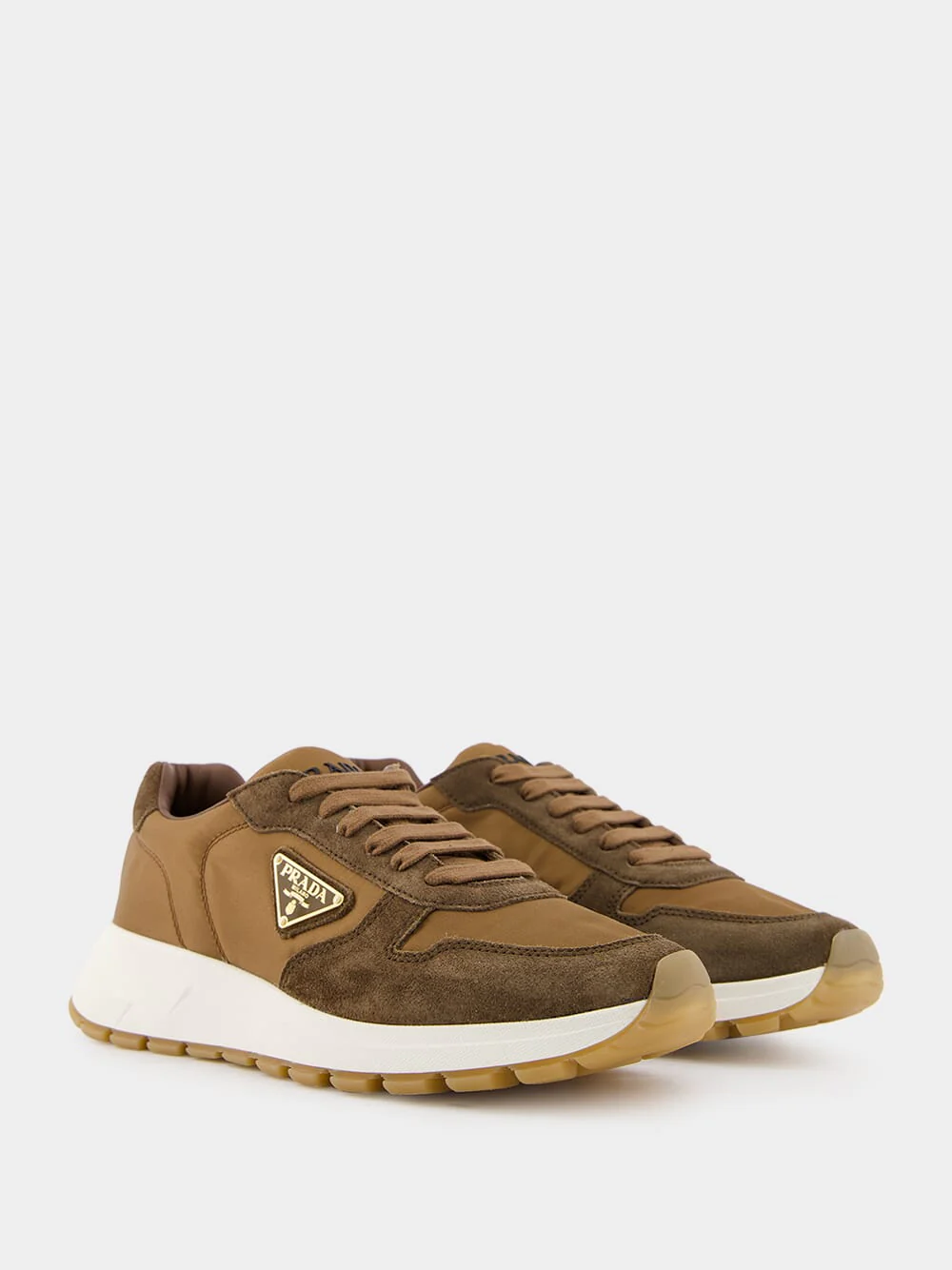Brown Suede Re-Nylon Sneakers - Image 3