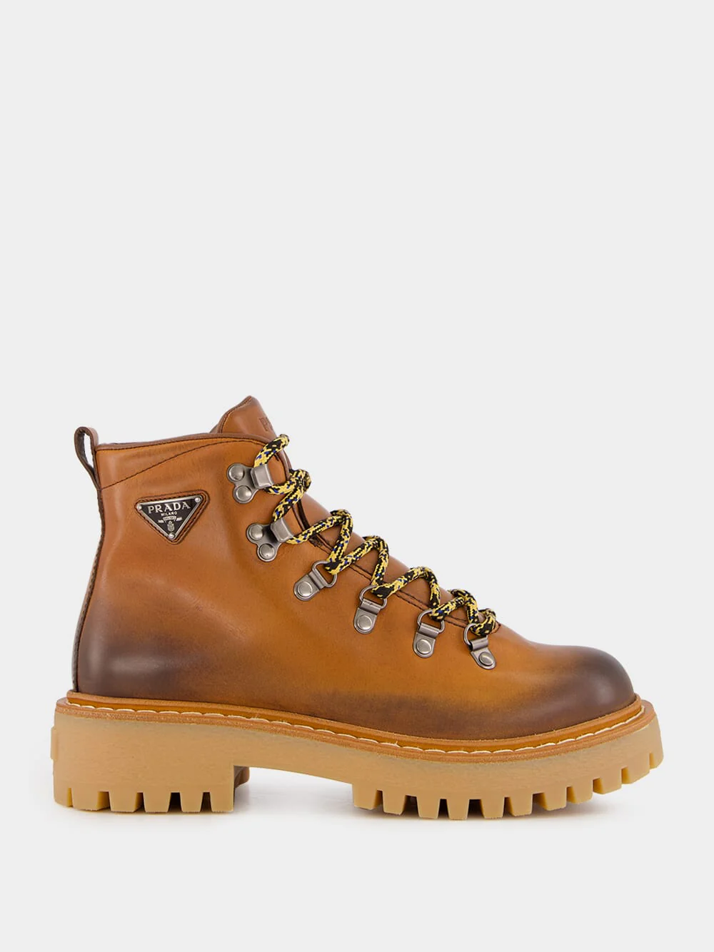 Cognac Leather Laced Booties