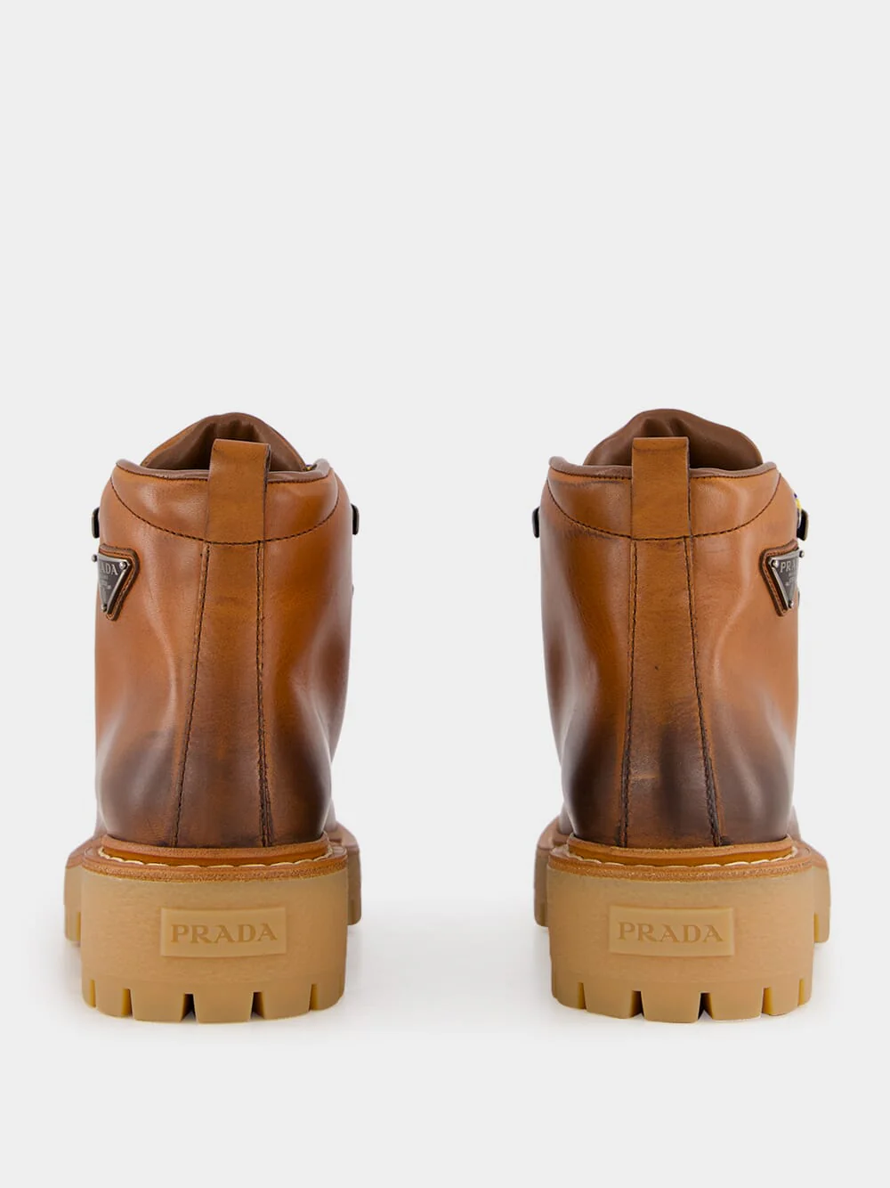 Cognac Leather Laced Booties - Image 5