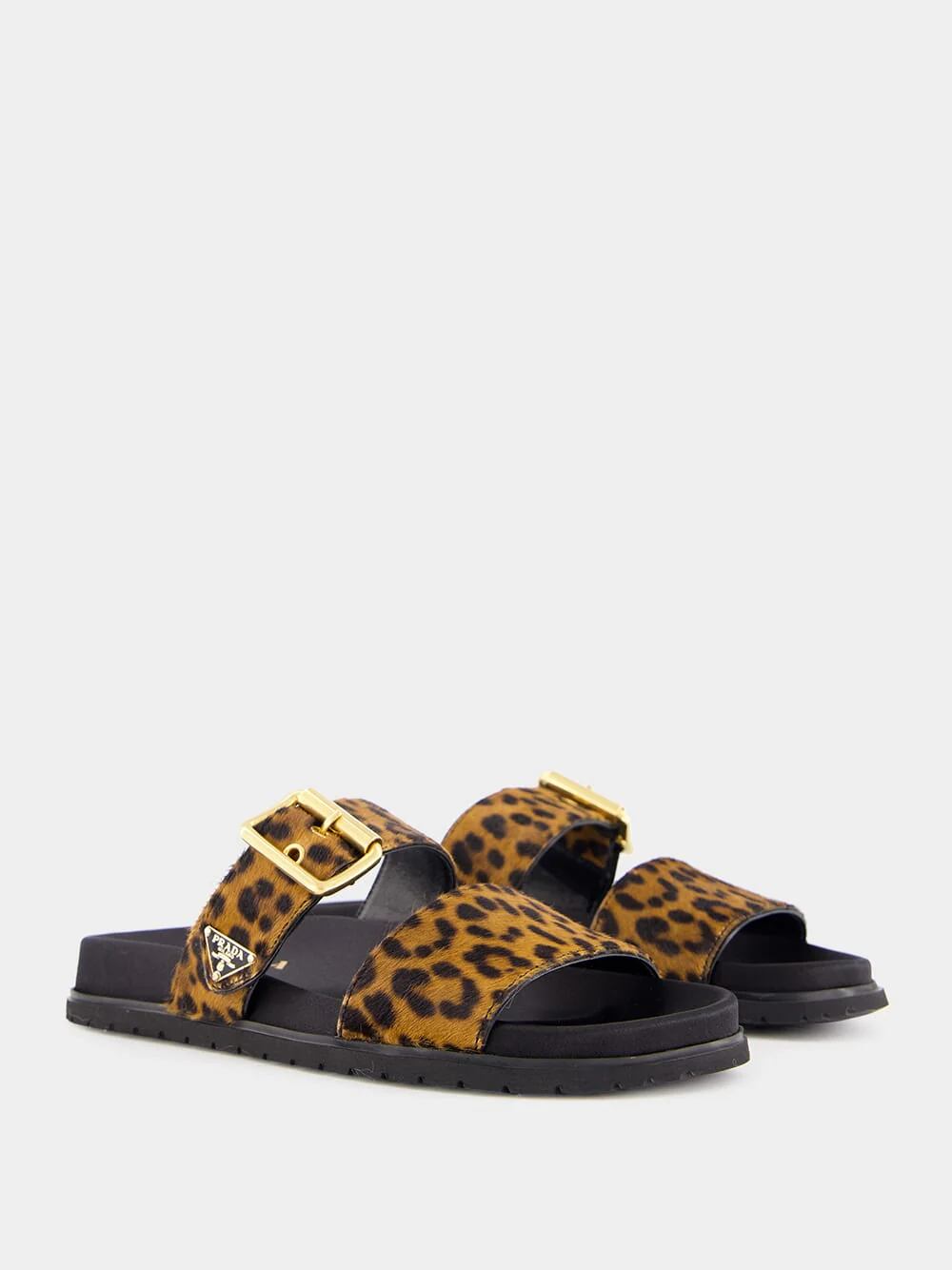 Honey Printed Leather Slides - Image 3