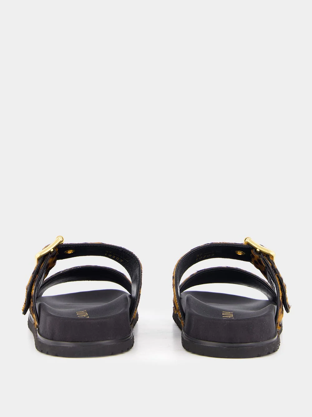 Honey Printed Leather Slides - Image 5