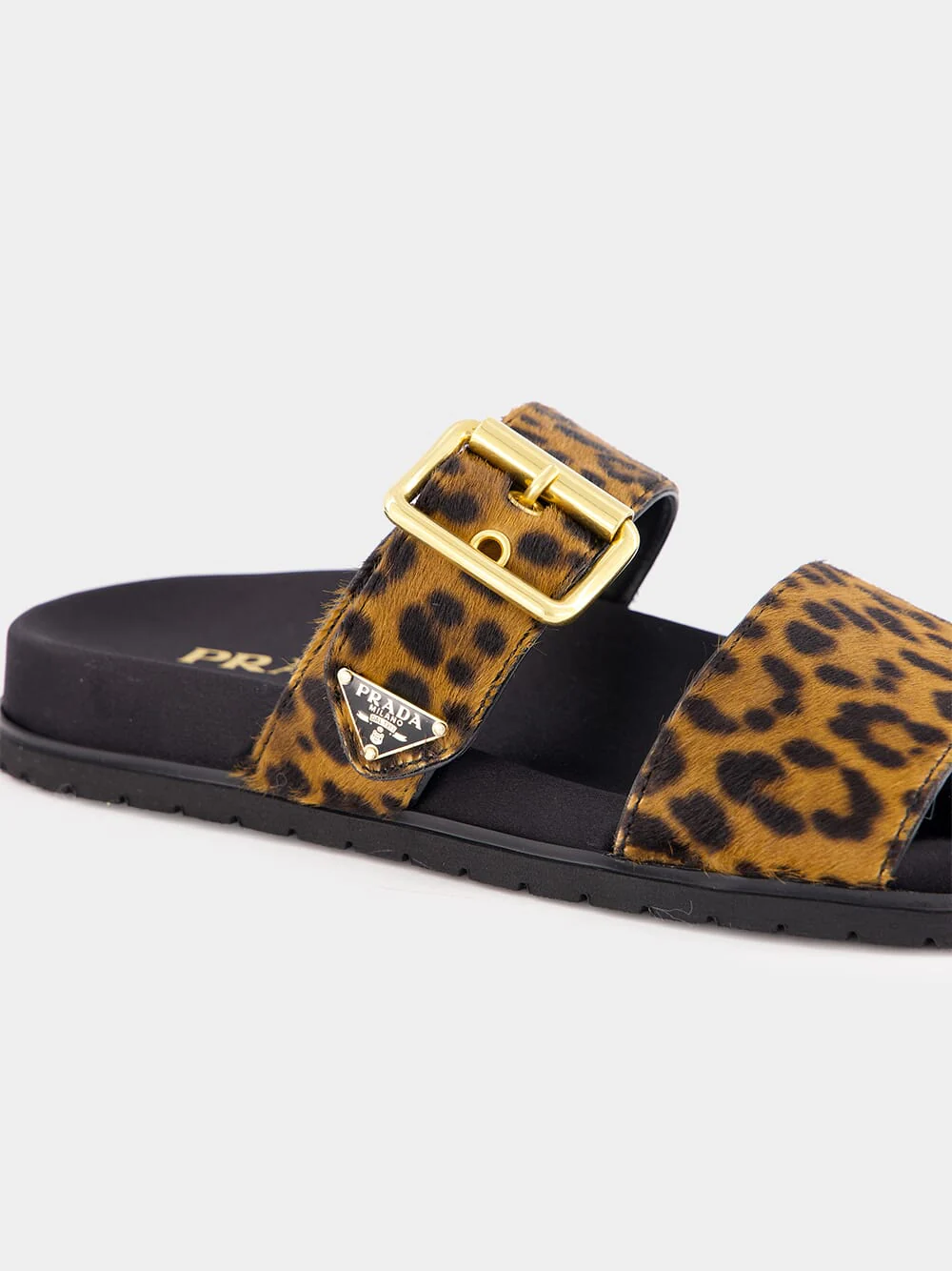 Honey Printed Leather Slides - Image 6