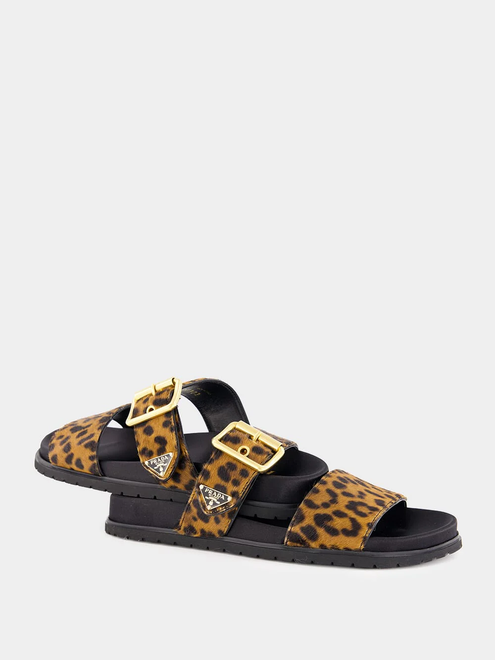 Honey Printed Leather Slides - Image 8
