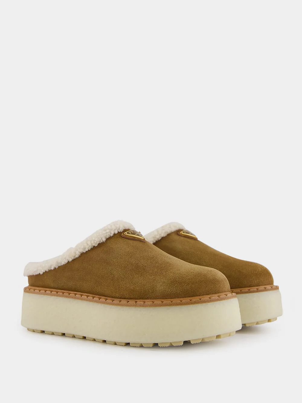 Triangle-Logo Shearling-Lined Slippers - Image 3