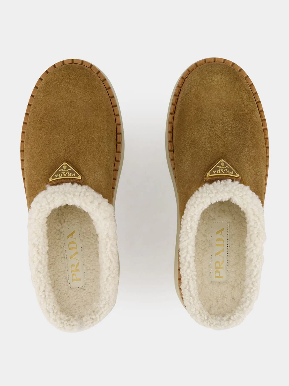 Triangle-Logo Shearling-Lined Slippers - Image 4