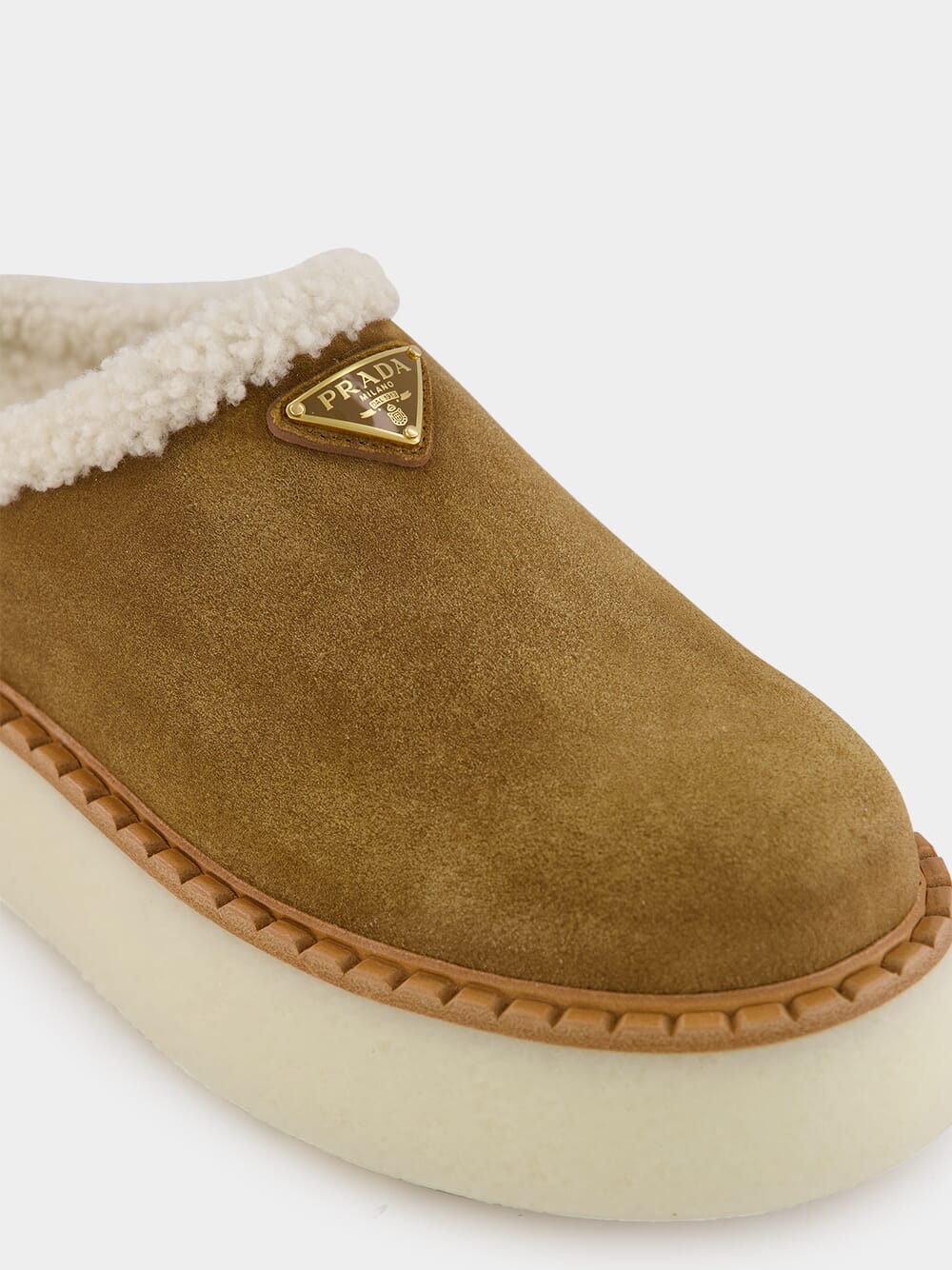 Triangle-Logo Shearling-Lined Slippers - Image 7