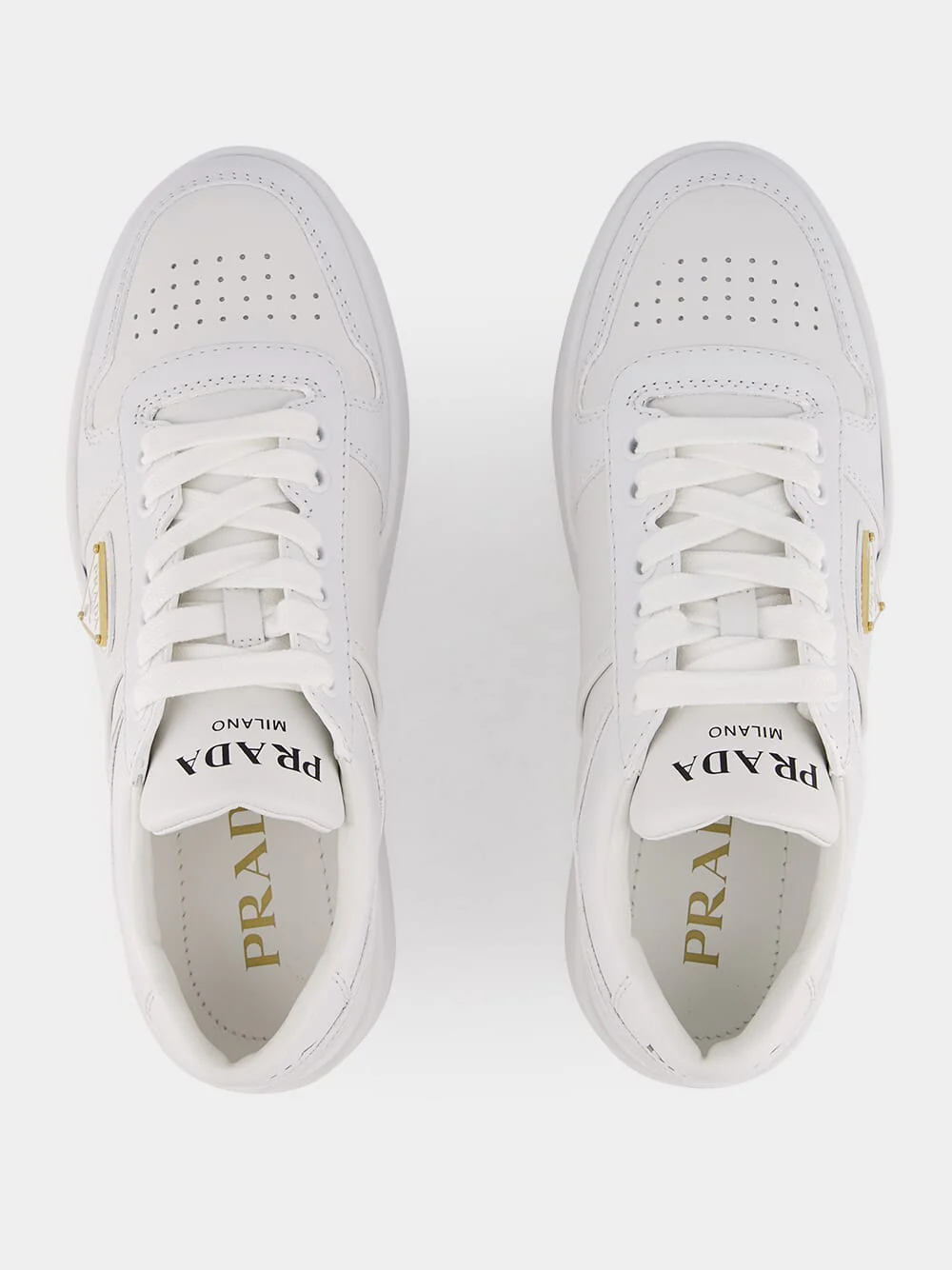 White Downtown Bold Leather Sneakers - Image 4