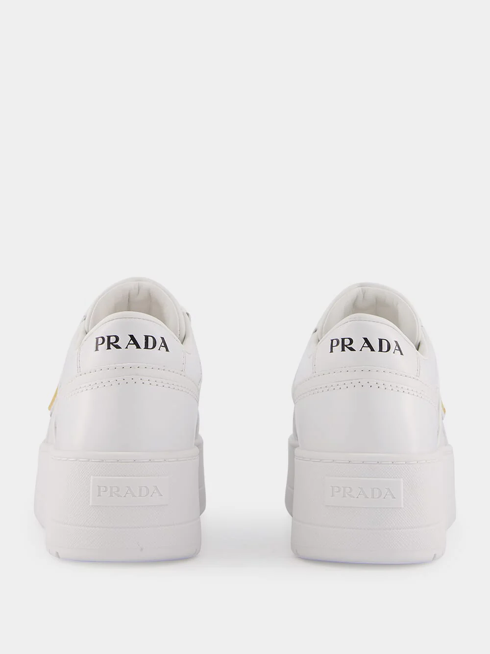 White Downtown Bold Leather Sneakers - Image 5