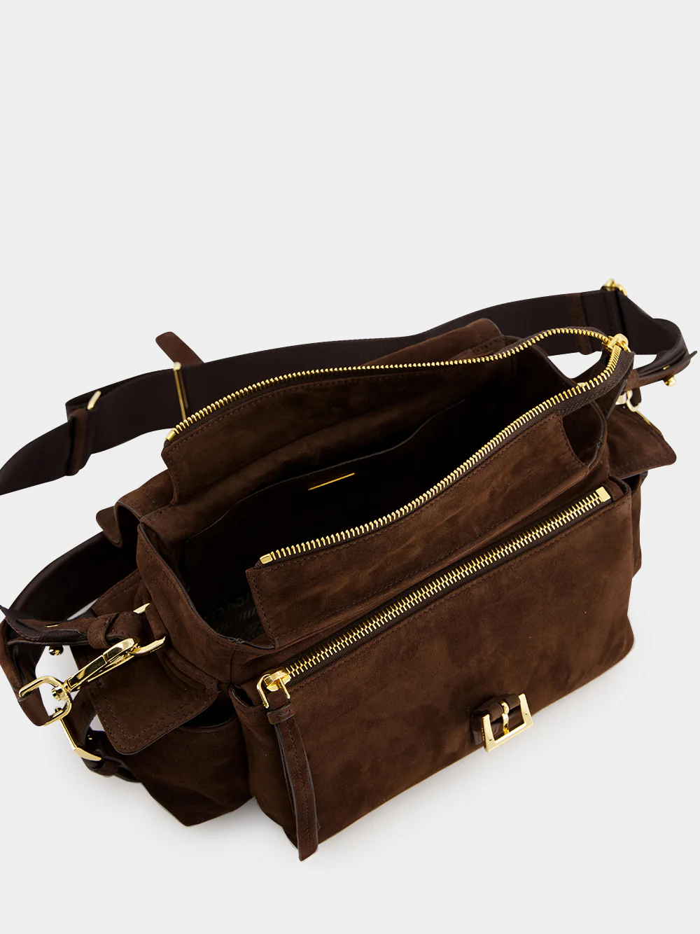 Cocoa Brown Explore Medium Suede Bag - Image 7