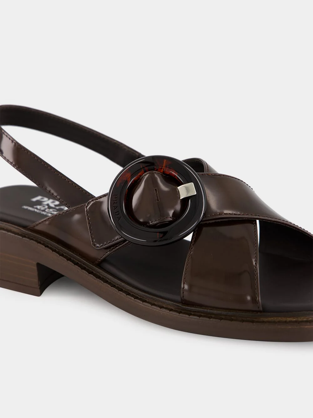 Sienna Brown Brushed Leather Sandals with Buckle - Image 14