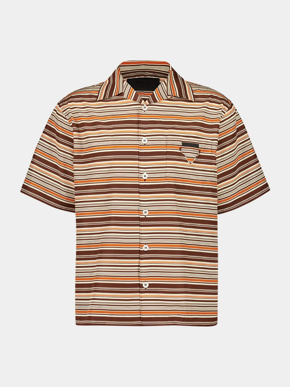 Sienna Brown Striped Cotton Bowling Shirt - Image 2