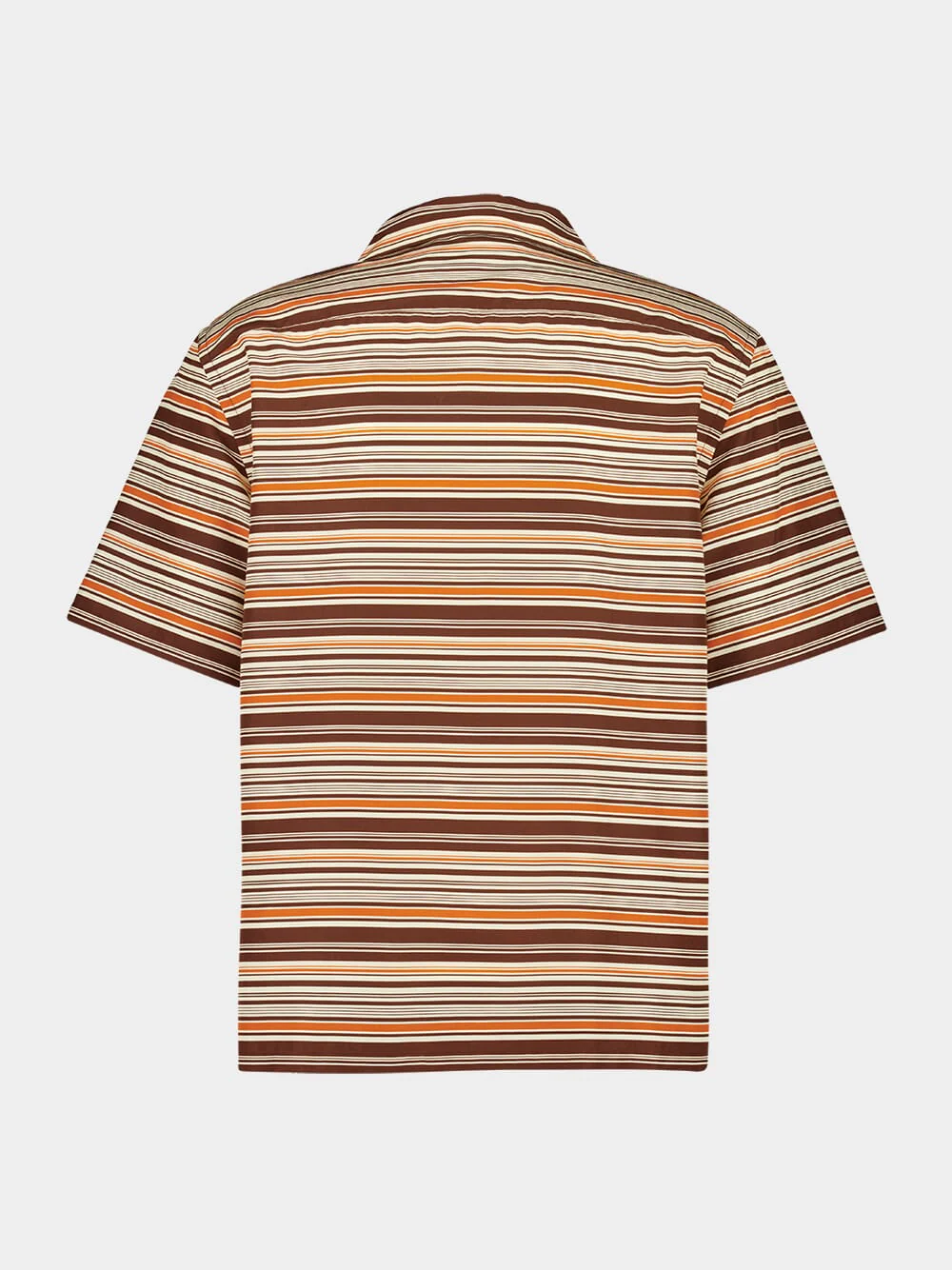 Sienna Brown Striped Cotton Bowling Shirt - Image 4