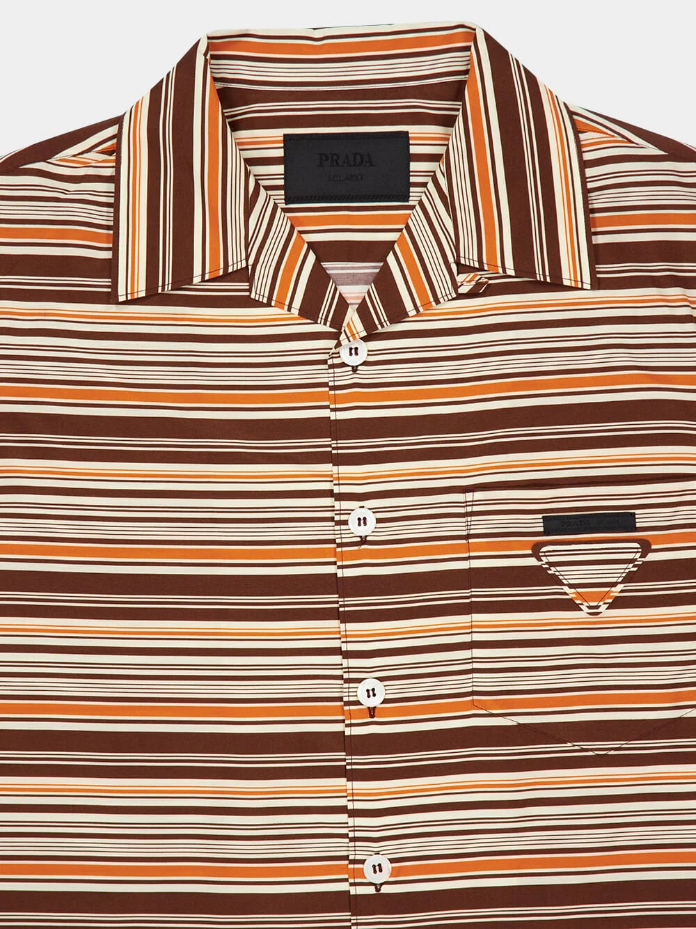 Sienna Brown Striped Cotton Bowling Shirt - Image 5