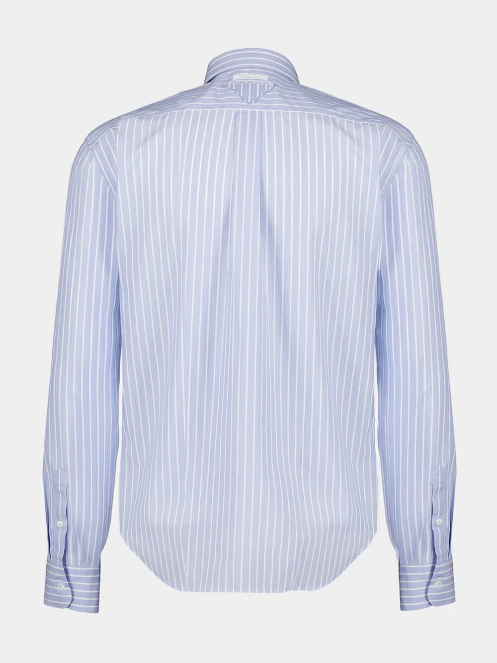 Sky Blue and White Striped Cotton Shirt - Image 4