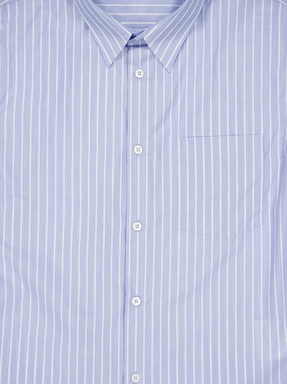 Sky Blue and White Striped Cotton Shirt - Image 5