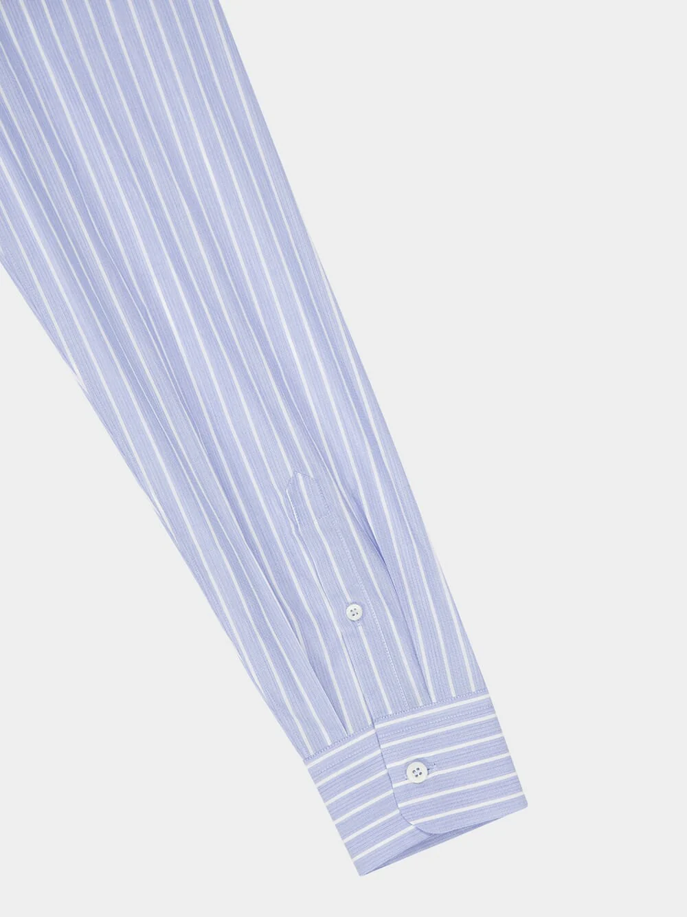 Sky Blue and White Striped Cotton Shirt - Image 6