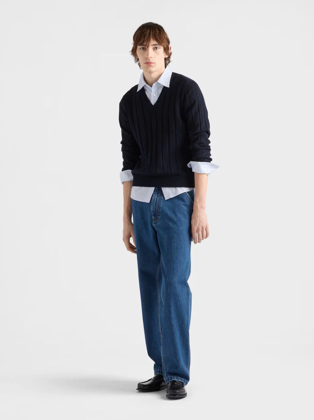 Sky Blue Cotton Shirt with Pearl Buttons - Image 2