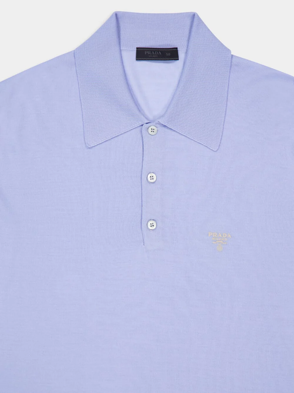 Sky Blue Superfine Wool Polo Shirt - Image 11