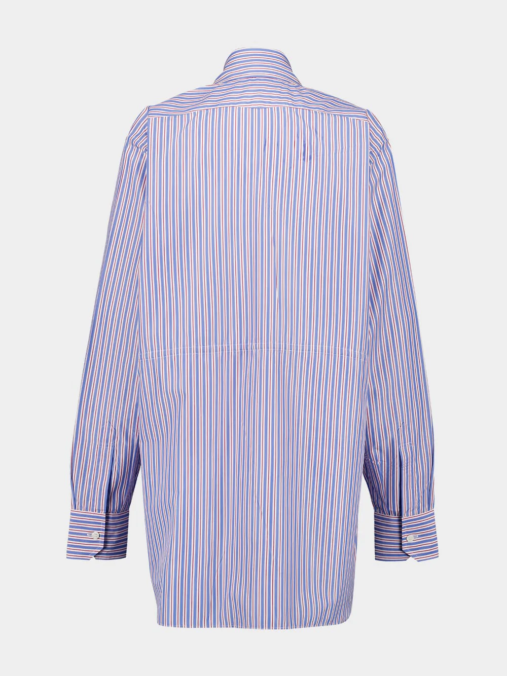 Striped Poplin Shirt in Sapphire Blue - Image 2